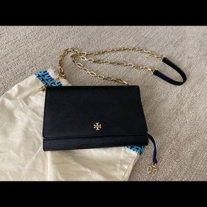 Tory Burch chain black leather crossbody bag